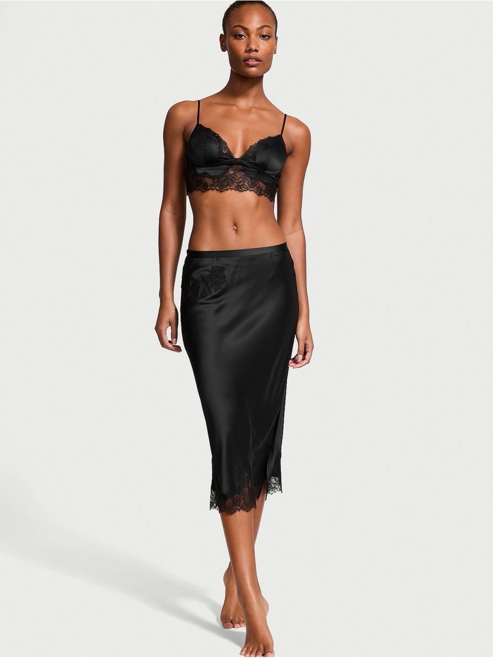 Victoria’s Secret Satin Rose Lace-Trim Bralette (Just The Bralette)